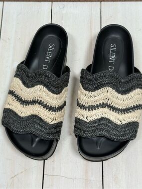 Silent D by Anthropologie Raffia slip on Sandals Comfy and chic Size 37 US 7
